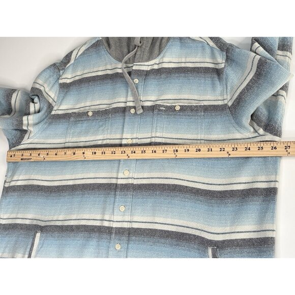 Johnnie O Surflannel Carver Button Up Hoodie Men’s 2XL Blue Shacket Surf Shirt - Picture 14 of 16